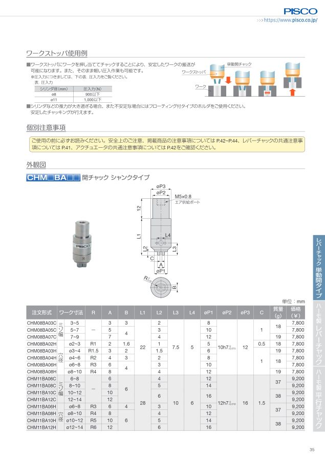 アインツ 平行チャック・複動・10ST HC1-10-C 日本製 DIY、工具